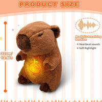 Baby Breathing Soothing Capybara Elephant Plush Doll Toy Sleeping Companion Music and Light Doll Sensory Plush Toy Soft Toy