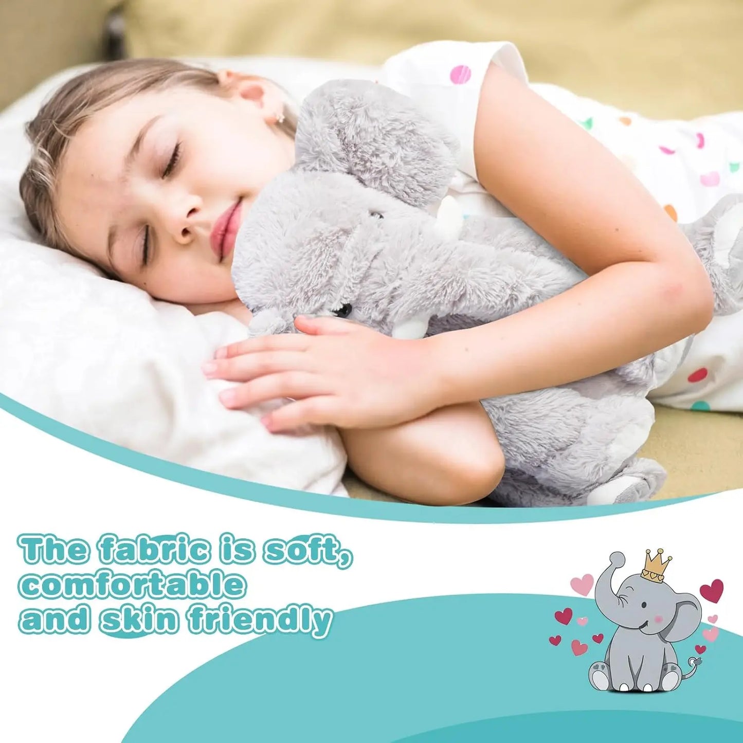 Baby Breathing Soothing Capybara Elephant Plush Doll Toy Sleeping Companion Music and Light Doll Sensory Plush Toy Soft Toy