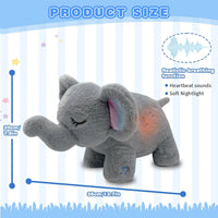 Baby Breathing Soothing Capybara Elephant Plush Doll Toy Sleeping Companion Music and Light Doll Sensory Plush Toy Soft Toy