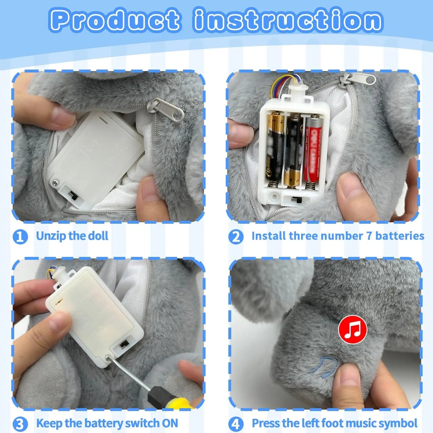 Baby Breathing Soothing Capybara Elephant Plush Doll Toy Sleeping Companion Music and Light Doll Sensory Plush Toy Soft Toy