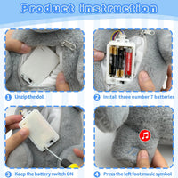 Baby Breathing Soothing Capybara Elephant Plush Doll Toy Sleeping Companion Music and Light Doll Sensory Plush Toy Soft Toy