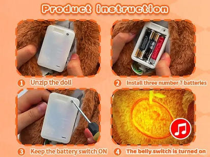 Baby Breathing Soothing Capybara Elephant Plush Doll Toy Sleeping Companion Music and Light Doll Sensory Plush Toy Soft Toy