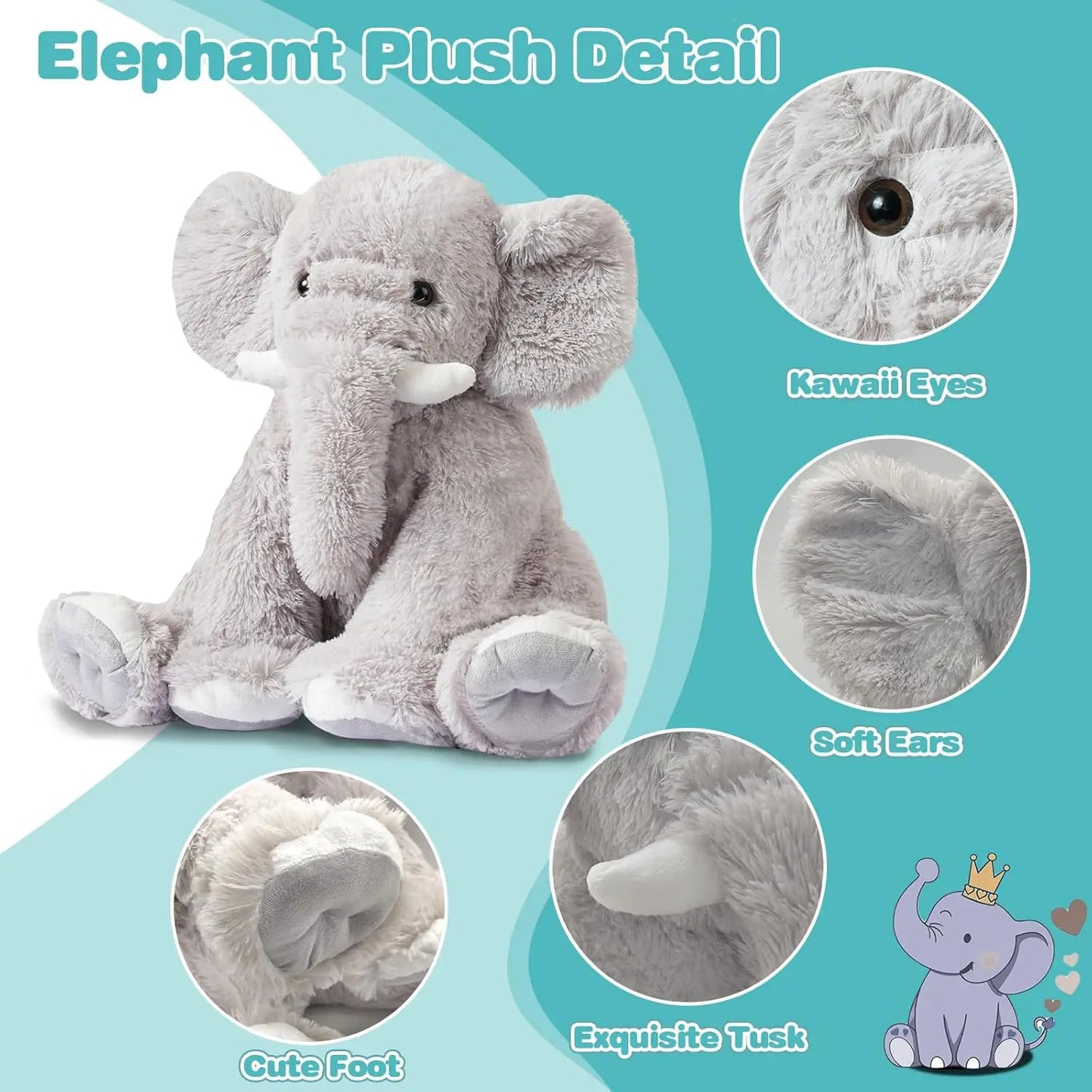 Baby Breathing Soothing Capybara Elephant Plush Doll Toy Sleeping Companion Music and Light Doll Sensory Plush Toy Soft Toy